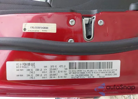 2015 Jeep Compass High Altitude Edition z USA, uszkodzony, nr VIN 1C4NJDEB9FD436500